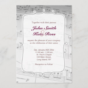 Faire-part de mariage Classy Music Notes