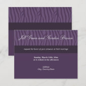 Faire-part de mariage Classy Purple Zebra (Devant / Derrière)