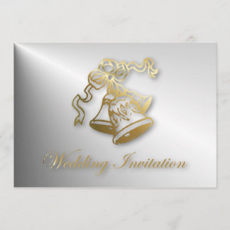 Faire-part de mariage Cloches de mariage d'or
