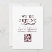 Faire-part de mariage Code QR Bordure Arlequin Bou (Dos)