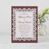 Faire-part de mariage Code QR Broderie d'Argent Vi (Debout devant)