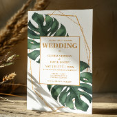 Faire-part de mariage Code QR Feuilles de Palmier 