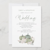 Faire-part de mariage Code QR Floral citrouilles S (Devant)