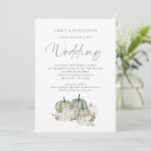 Faire-part de mariage Code QR Floral citrouilles S (Debout devant)