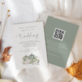 Faire-part de mariage Code QR Floral citrouilles S