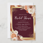 Faire-part de Mariage Code QR Floral Terracotta Bo (Devant)