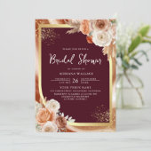Faire-part de Mariage Code QR Floral Terracotta Bo (Debout devant)