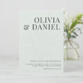 Faire-Part de Mariage Code QR Photo Botanique Vert (Debout devant)