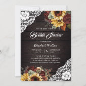 Faire-part de Mariage Code QR Roses de Bourgogne T (Devant)