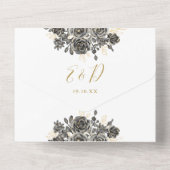 Faire-part de mariage Code QR Roses gothiques en o (Verso)
