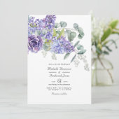 Faire-part de mariage code QR RSVP Eucalyptus Succ (Debout devant)