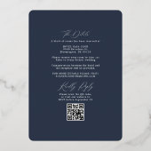Faire-part de mariage Code QR RSVP Navy Arche de V (Verso)