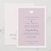 Faire-part de mariage Coeur d'amour rose moderne (Devant / Derrière)