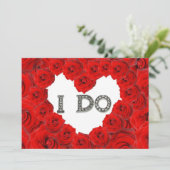 Faire-part de mariage coeur de roses rouges I Do B (Debout devant)