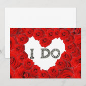 Faire-part de mariage coeur de roses rouges I Do B (Devant / Derrière)