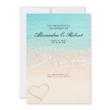 Faire-part de mariage Cœur de Sable de Vague d'Océ
