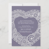 Faire-part de mariage coeur dentelle 13 ans (Dos)