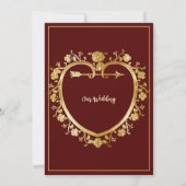 Faire-Part de Mariage Cœur d'Or (Dos)
