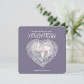 Faire-part de mariage coeur en dentelle 13 ans de (Debout devant)