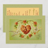 Faire-part de mariage Coeur Rose de la colombe vin (Devant / Derrière)