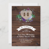 Faire-part de mariage Coeur rustique Bleu SV (Devant)