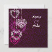 Faire-part de mariage coeurs (Dos)