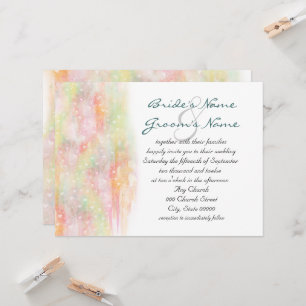 Faire-part de mariage Cœurs aquarelle pastel