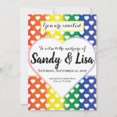 Faire-part de mariage Coeurs arc-en-ciel du même s (Devant)