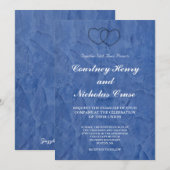 Faire-part de mariage Cœurs bleus toscans (Devant / Derrière)