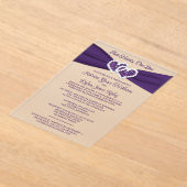 Faire-part de mariage Cœurs d'amour violets (Poser)