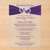 Faire-part de mariage Cœurs d'amour violets (Recto)