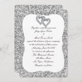 Faire-part de mariage Coeurs Diamants Parties scin (Devant / Derrière)