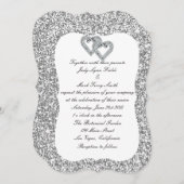 Faire-part de mariage Coeurs Diamants Parties scin (Devant / Derrière)