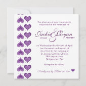 Faire-part de mariage Coeurs mignons pourpre (Dos)