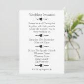 Faire-part de mariage coeurs noir et blanc (Debout devant)