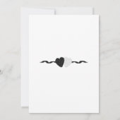 Faire-part de mariage coeurs noir et blanc (Dos)