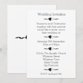 Faire-part de mariage coeurs noir et blanc (Devant / Derrière)