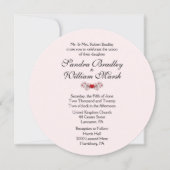 Faire-part de mariage Coeurs roses (Devant)