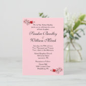 Faire-part de mariage Coeurs roses (Debout devant)