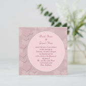 Faire-part de mariage coeurs roses modernes (Debout devant)
