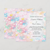 Faire-part de mariage coeurs superposés pastel (Devant / Derrière)