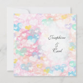 Faire-part de mariage coeurs superposés pastel (Dos)