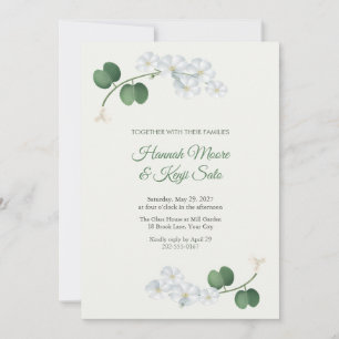 Faire-Part de Mariage Coins Fleur de Squelette