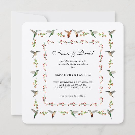 Faire-part de mariage Colibri (Devant)