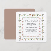 Faire-part de mariage Colibri (Devant / Derrière)