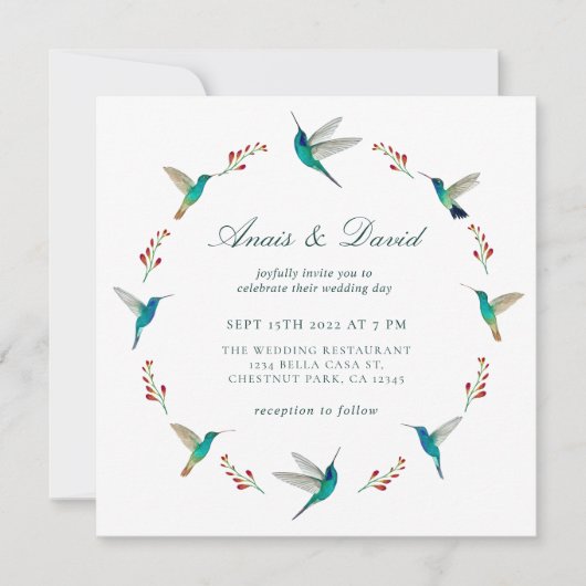 Faire-part de mariage Colibri (Devant)