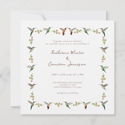 Faire-part de mariage Colibri (Devant)