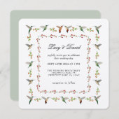 Faire-part de mariage colibri (Devant / Derrière)