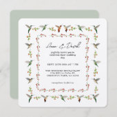 Faire-part de mariage colibri (Devant / Derrière)