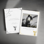 Faire-part de mariage colibri noir et blanc